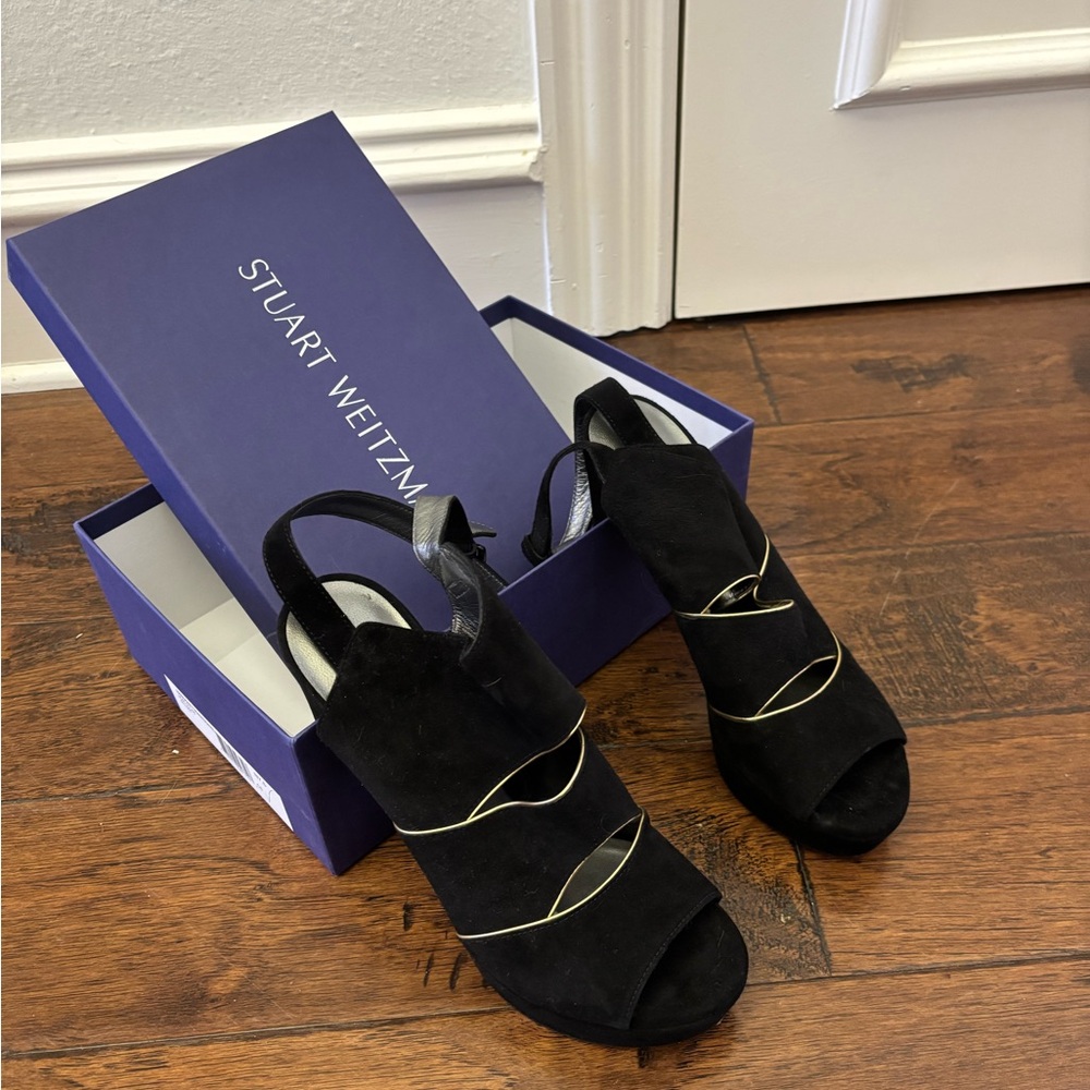 Stuart Weitzman Black Suede Heels